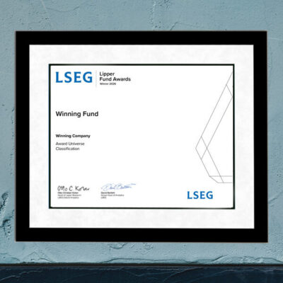 LSEG Lipper Fund Awards Framed Certificate