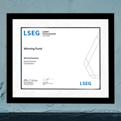 LSEG Lipper Fund Awards Framed Certificate